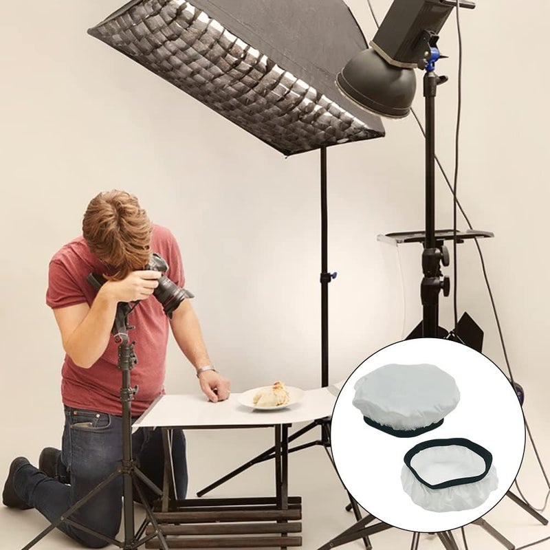 findTop 4-Pack Light Diffuser Sock - Universal Elastic Lamp Cover for Ring Light & Flash Photography (7 Inch/18cm) - Soft White Light Diffusion Fabric for Studio, Portrait, Product Shoots - Image 5